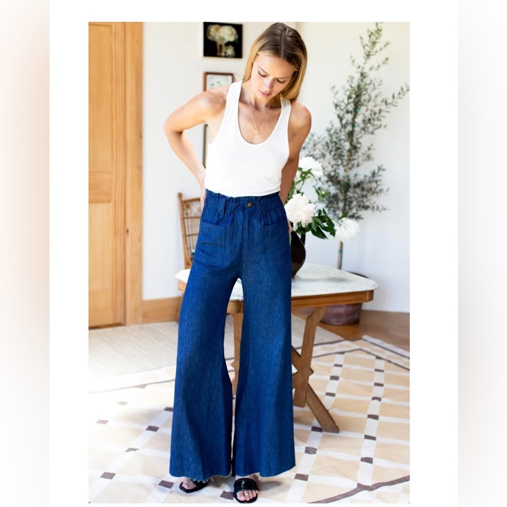 Emerson Fry Tulip Wide Leg- indigo hemp organic size medium